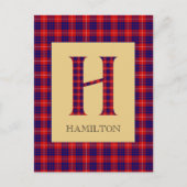 Carte Postale Tartan Monogramme H d'Hamilton (Devant)