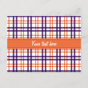 Carte Postale Tartan pourpre et orange