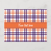 Carte Postale Tartan pourpre et orange (Devant)