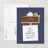 Carte Postale Tarte au chocolat Bonjour (Devant / Derrière)