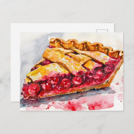 Carte Postale Tarte aux cerises (Devant / Derrière)
