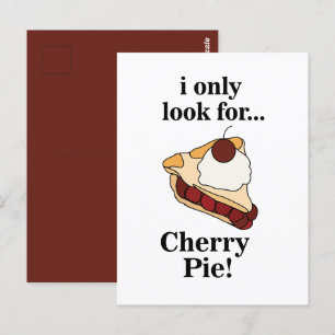 Carte Postale Tarte aux Cerises Douce Drôle