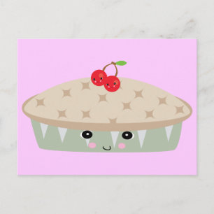 Carte Postale tarte aux cerises tellement kawaii