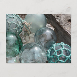 Carte Postale Tas de flotteurs de pêche en verre