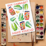 Carte Postale T'as du chou ? Rendre Kimchi amusant Aquarelle épi<br><div class="desc">Découvrez ce super cool motif de fermentation frais et amusant. Les ingrédients Kimchi volent autour de cette jolie carte postale. Main peinte en aquarelle par moi pour vous ! Modifiez le texte si vous le souhaitez ! Et n'oubliez pas de consulter ma boutique pour plus de produits et de modèles!...</div>