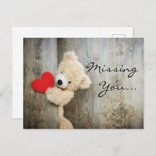 Carte Postale T'as manqué l'ours en peluche (Devant / Derrière)