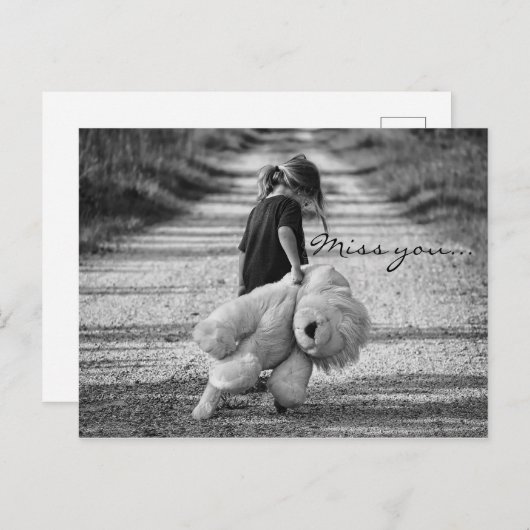 Carte Postale T'as manqué l'ours en peluche (Devant / Derrière)