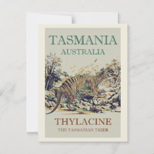 Carte Postale Tasmanie tigre, thylacine, Tasmanie Australie