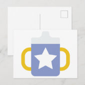 Carte Postale tasse à bec bleu étoile (Devant / Derrière)