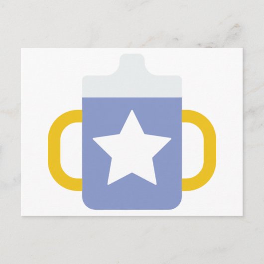 Carte Postale tasse à bec bleu étoile (Devant)
