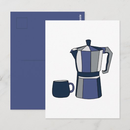 Carte Postale Tasse à café Cafetière (Devant / Derrière)