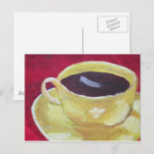 Carte Postale Tasse à café rétro (Devant / Derrière)