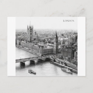 Carte Postale Tasse avec croquis noir et blanc de Londres