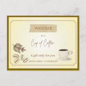 Carte Postale 'Tasse de Café' Chèque-Cadeau Drôle (Devant)