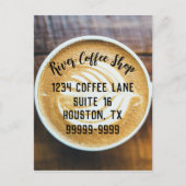 Carte Postale Tasse de café latte avec mousse en forme de feuill (Devant)