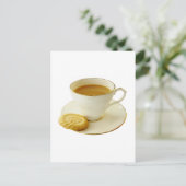 Carte Postale Tasse de thé avec cookie (Debout devant)