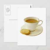 Carte Postale Tasse de thé avec cookie (Devant / Derrière)