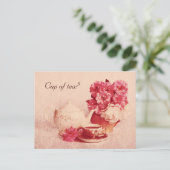 Carte Postale tasse de thé - look rustique teacup (Debout devant)