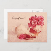 Carte Postale tasse de thé - look rustique teacup (Devant / Derrière)