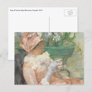 Carte Postale Tasse de thé par Mary Cassatt, Impressionnisme Vin