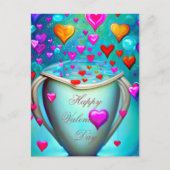 Carte Postale Tasse éclatant de valentin à coeurs (Devant)