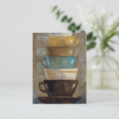 Carte Postale Tasses à café empilées (Debout devant)