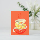 Carte Postale Tasses à thé vintage rétro art fantastique (Debout devant)