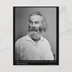 Carte Postale Tasses de Walt Whitman Joie Avec Vous Citation Tsh