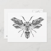Carte Postale Tatouage à la guêpe d'abeille (Devant / Derrière)