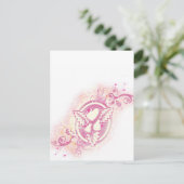 Carte Postale Tatouage cardiaque avec fleurs (Debout devant)