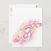 Carte Postale Tatouage cardiaque avec fleurs (Devant / Derrière)