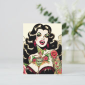 Carte Postale Tatouage chaud vampire fille (Debout devant)