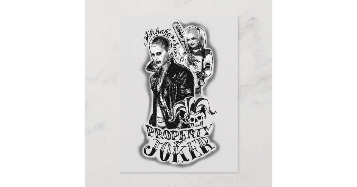 Carte Postale Tatouage D Aerographe De Joker Et De Harley Du Zazzle Be