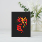 Carte Postale Tatouage de dragon de feu rouge (Debout devant)