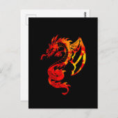 Carte Postale Tatouage de dragon de feu rouge (Devant / Derrière)