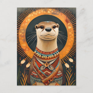 Carte Postale Tatouage de loutre – Esprit Deco ludique