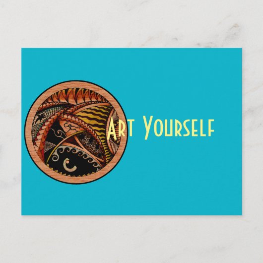 Carte Postale Tatouage en bois (Devant)