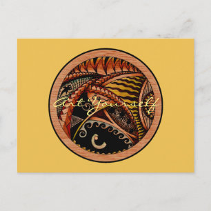 Carte Postale Tatouage en bois