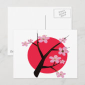 Carte Postale Tatouage japonais en fleurs de cerisier (Devant / Derrière)