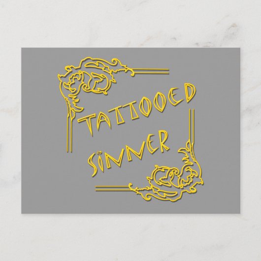 Carte Postale Tatouage jaune (Devant)