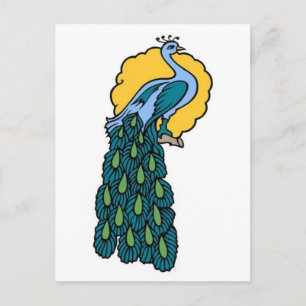 Carte Postale Tatouage Peacock vintage