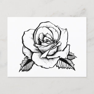 Carte Postale tatouage rose