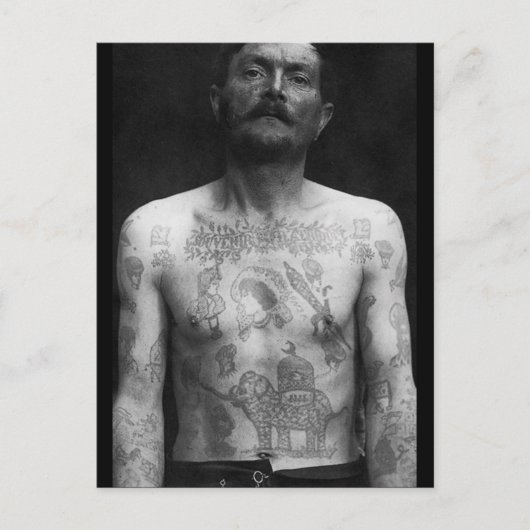 Carte Postale Tatouages de prison (Devant)