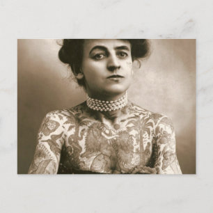 Carte Postale Tatoué De Perles, Photo De Cirque Victorien