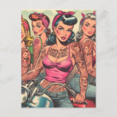 Carte Postale Tattoo Biker Girls Comics (Devant)