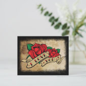 Carte Postale Tattoo I Love You Rose Postcard (Debout devant)