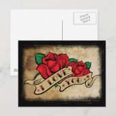 Carte Postale Tattoo I Love You Rose Postcard (Devant / Derrière)