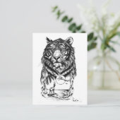 Carte Postale Tattoo Tiger Art (Debout devant)