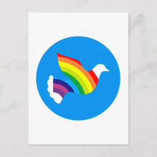 Carte Postale Taube Regenbogen colombe arc-en-ciel