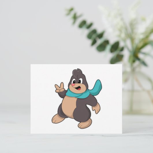 Carte Postale Taupe avec écharpe (Debout devant)